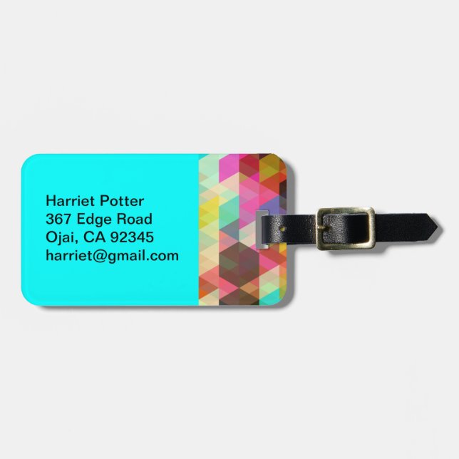 Etiqueta De Bagagem Moda Retroativa da Rapariga Bonita, Legal, Abstrat (Frente Horizontal)