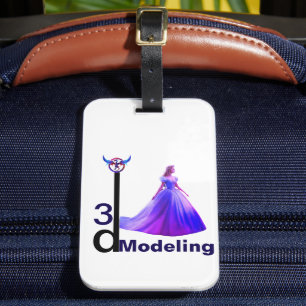 Etiqueta De Bagagem Modelagem Bela Cinderela 3D -