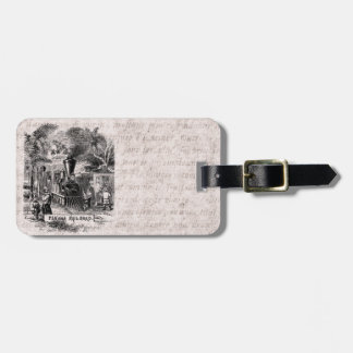 Etiqueta De Bagagem Modelo do trem de estrada de ferro do canal do