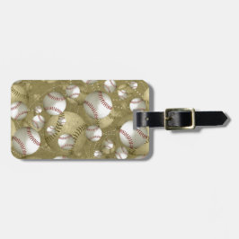 Etiqueta De Bagagem modelo duplo clássico sobre baseball vintage