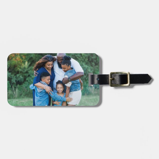 Etiqueta De Bagagem Modern Family Photo Keepsake (Frente Horizontal)