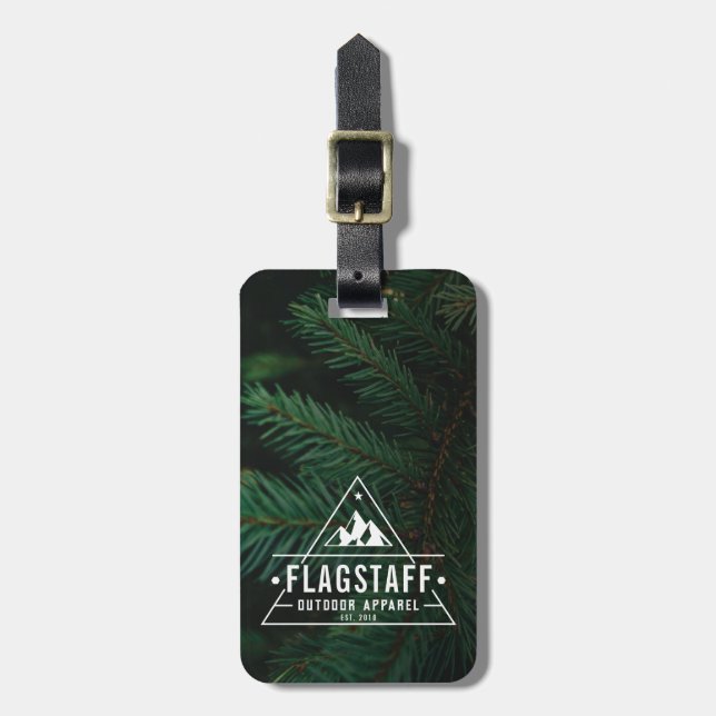 Etiqueta De Bagagem Modern Rustic Masculine Mountain Outdoor Goods (Frente Vertical)