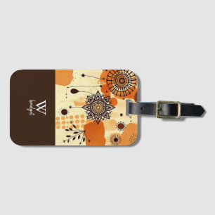 Etiqueta De Bagagem Moderna Russa Mandala Autumn Terthy Floral