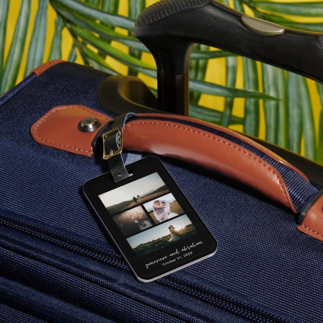 Etiqueta De Bagagem Moderno de Colagem de Fotos Simples (Frente Insitu 1)