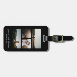 Etiqueta De Bagagem Moderno de Colagem de Fotos Simples