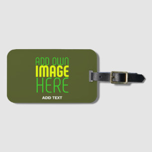 ETIQUETA DE BAGAGEM MODERNO EDITABLE ARMY GREEN IMAGE TEXTO MODELO