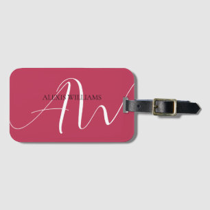 Etiqueta De Bagagem Moderno Minimalista Elegante Script Profissional