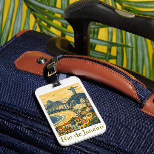 Etiqueta De Bagagem Moderno Minimalista Viagem ao Rio de Janeiro Brasi