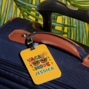 Etiqueta De Bagagem Modo Férias Viagem Tropical Praia Retro