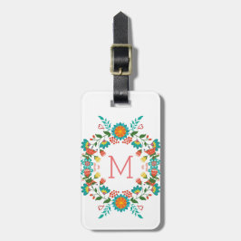Etiqueta De Bagagem Moldura Floral Colorida