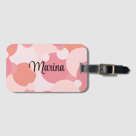 Etiqueta De Bagagem Molécula de laranja rosa personalizada