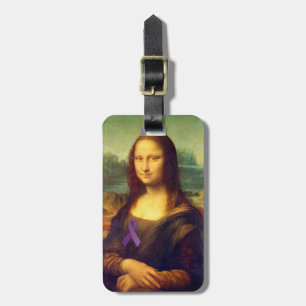Etiqueta De Bagagem Mona Lisa Com Fita Roxa