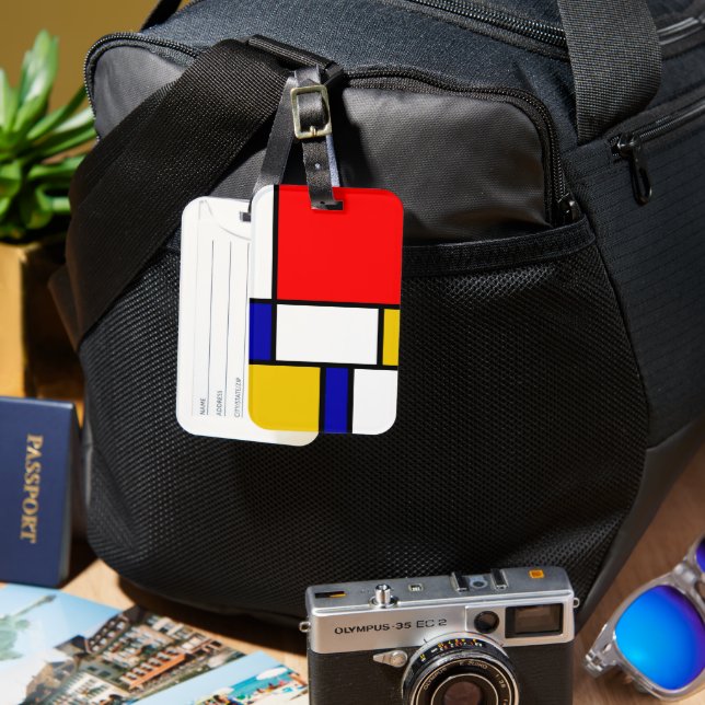 Etiqueta De Bagagem Mondrian 2 (Frente e Verso)