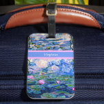 Etiqueta De Bagagem Monet - Lírios d'água 1919 modelo<br><div class="desc">A famosa pintura de Claude Monet,  Water Lily,  1919,  modelo,  pronta para personalizar. Insira seu próprio nome/texto no lugar de Virginia.</div>