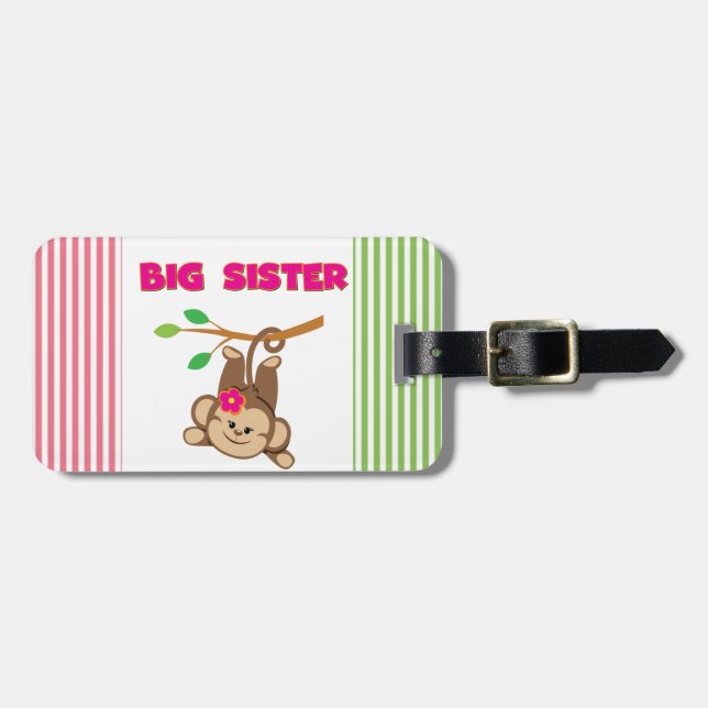 Etiqueta De Bagagem Monkey Big Sister (Frente Horizontal)