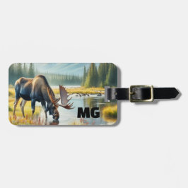 Etiqueta De Bagagem Monogram Moose Viagem Masculina 