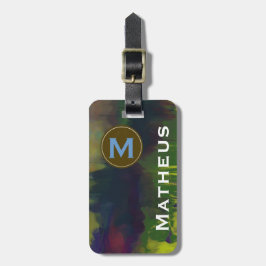 Etiqueta De Bagagem monograma - adicionar nome