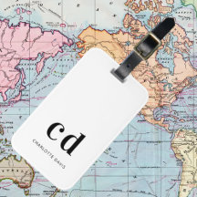 Monograma branco, preto, iniciais elegante