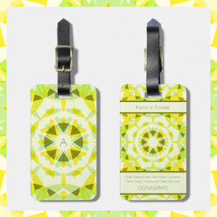Etiqueta De Bagagem Monograma Brilho Amarelo Amarelo Magic Star Girl
