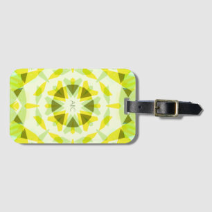 Etiqueta De Bagagem Monograma Brilho Amarelo Amarelo Magic Star Girl