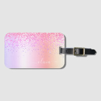 Monograma Brilho Pastel Arco-íris Rosa Dourado Rox