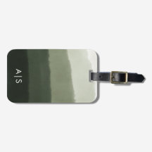 Monograma Chic Ombre Verde Selva Aquarela
