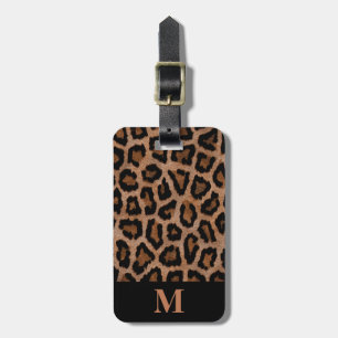Etiqueta De Bagagem Monograma Clássico - Impressão da mancha-leopardo