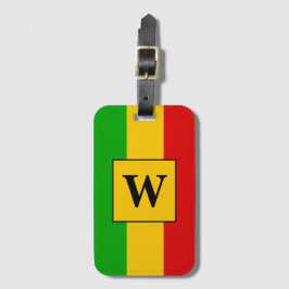 Etiqueta De Bagagem Monograma com Faixa Rasta
