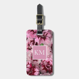 Etiqueta De Bagagem Monograma - Craveiro cor-de-rosa Janeiro Aniversár