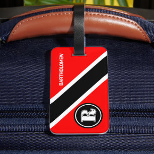 Etiqueta De Bagagem Monograma da Bandeira de Trinidad e Tobago