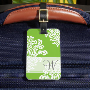 Etiqueta De Bagagem Monograma Damask Feminino