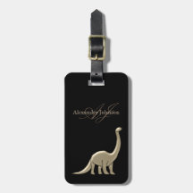 Monograma de Dinossauro Preto e Dourado Moderno e 