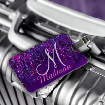 Monograma de Drives de Glitter de Unicórnio Cor-de