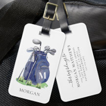 Monograma de Golfe Azul Marinho