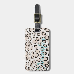 Etiqueta De Bagagem Monograma de impressão de chic black and white che