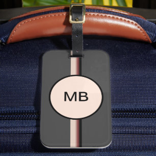 Etiqueta de bagagem monograma de na moda