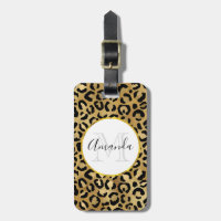 Monograma de Padrão de Impressão Leopardo Selvagem
