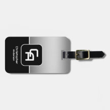 Monograma de prata metálico