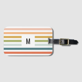Etiqueta De Bagagem Monograma de Stripes Coloridas