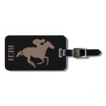 Monograma DIY Cavalo de Corrida Bege Marrom em Qua