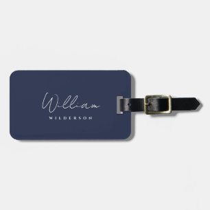 Etiqueta De Bagagem Monograma elegante moderno minimalista Viagem de c
