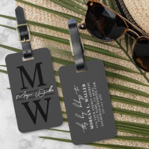 Monograma Elegante Preto e Cinza Personalizado