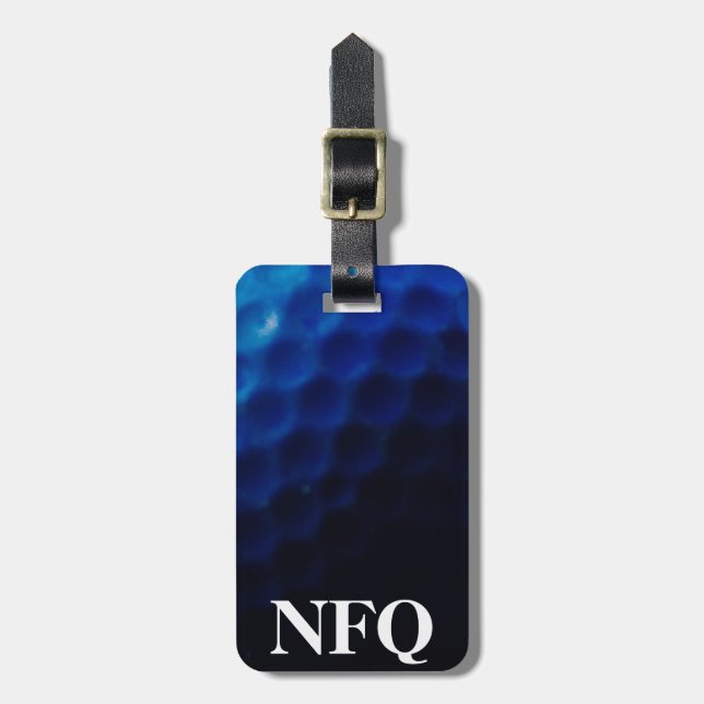 Etiqueta De Bagagem Monograma Esporte Blue Golf Ball Viagem (Frente Vertical)