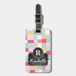 Etiqueta De Bagagem Monograma feminino do quadro da modificação do