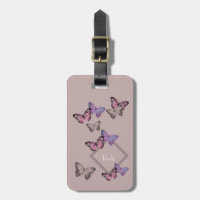 Monograma feminino do teste padrão de borboleta W.