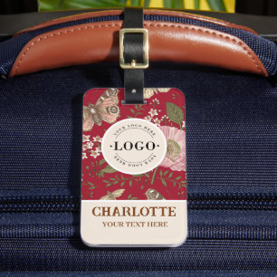 Etiqueta De Bagagem Monograma Floral Botânico de Flores Silvestres Mod