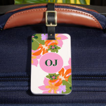 Monograma floral colorido elegante feminino