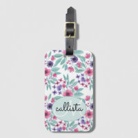 Monograma Floral com Cor de Letra Púrpura Rosa Gir