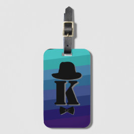 Etiqueta De Bagagem Monograma Inicial De Omã Azul Para Homens