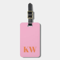 Monograma Inicial Personalizado Rosa Laranja Moder